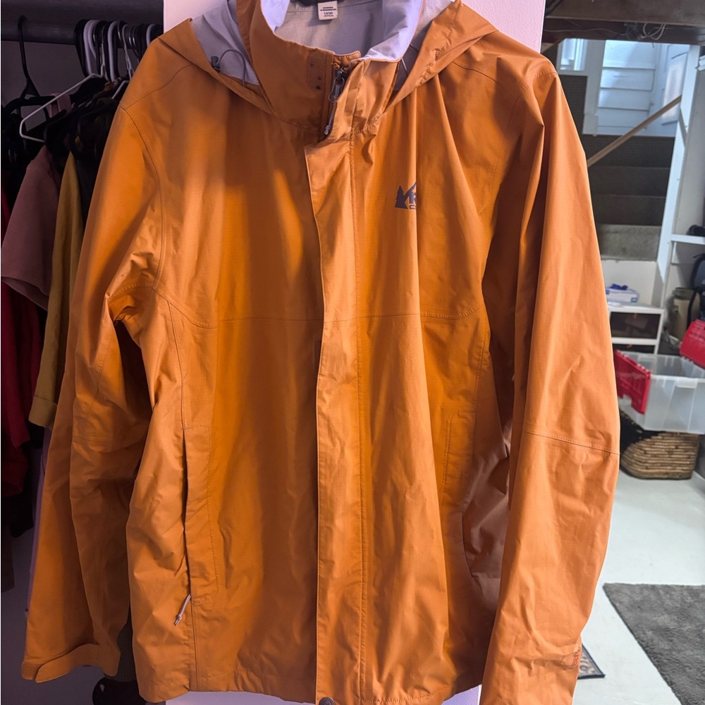 REI Men's Bright Orange Raincoat